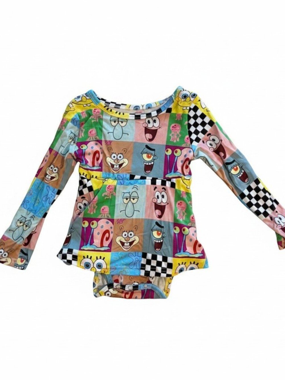 Gigi's Closet Spongebob Squarepants Bamboo Peplum Leotard Bodysuit 12-18M NWT